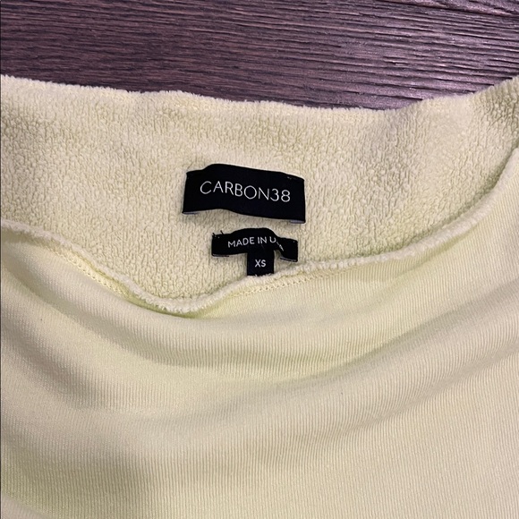 Carbon38 off shoulder neon Yellow Sweatshirt XS - Picture 2 of 4